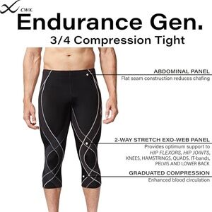 CW-X Endurance Generator Support 3/4 Compression Tight Men's Black/Blue Medium
